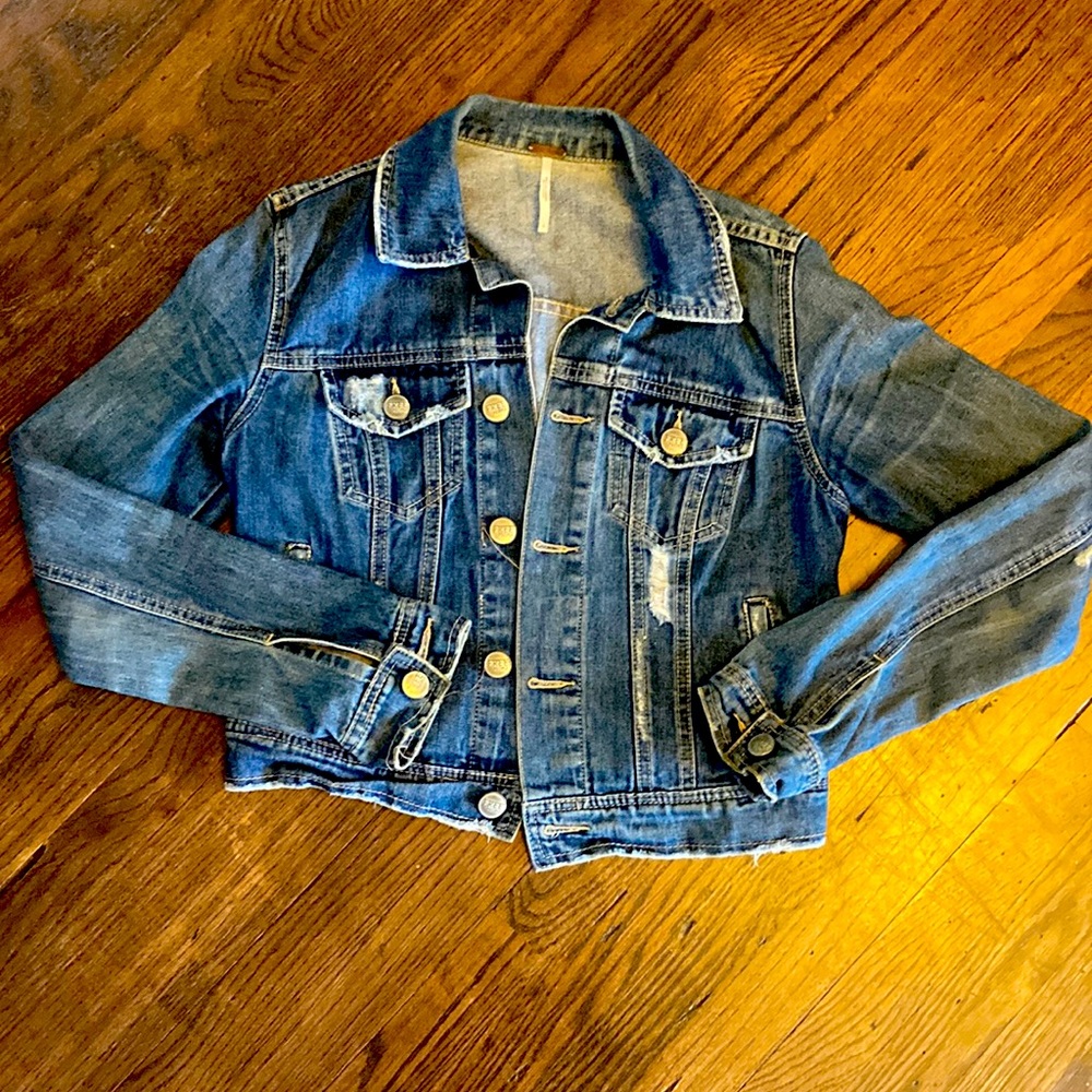 Free People Distressed Jean Jacket